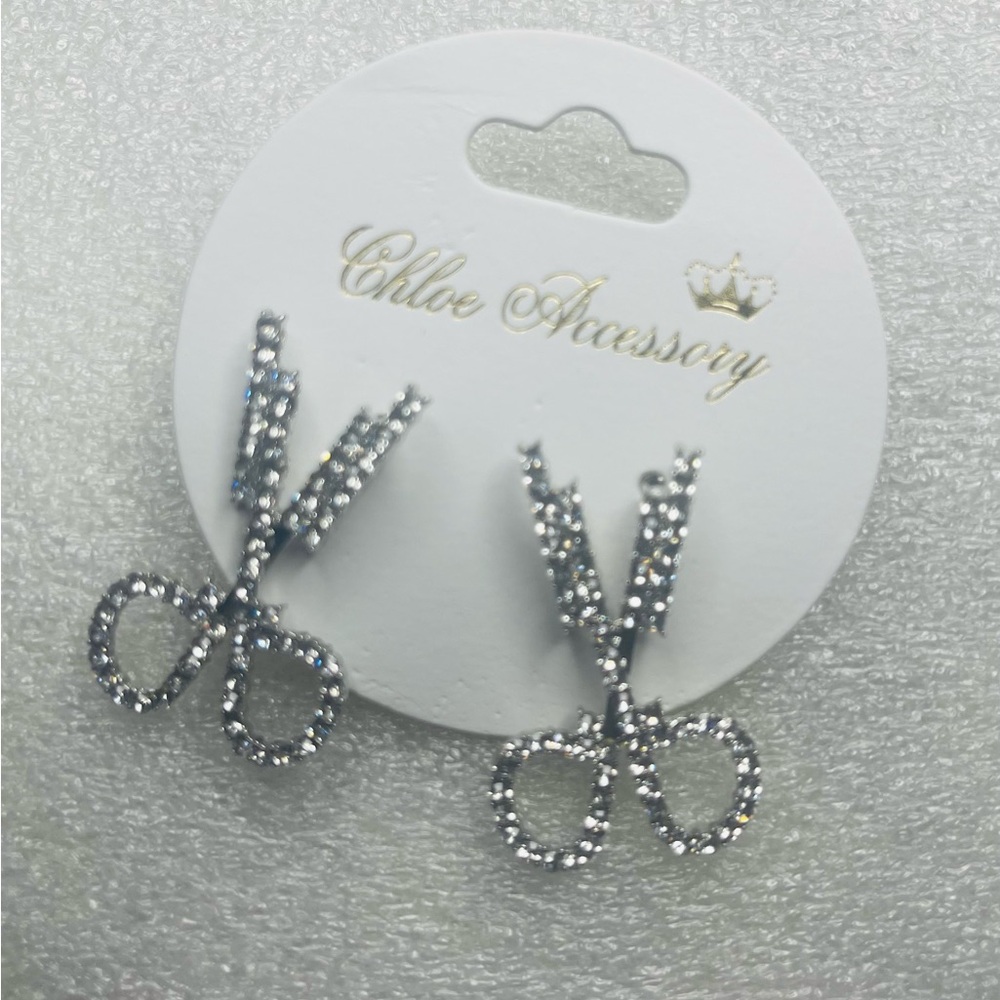 Silver Scissors Earrings